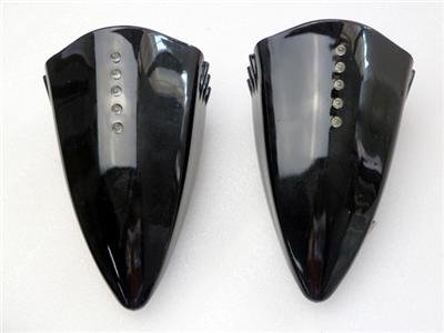 Motorcycle LED Turn Signal Pig Spotter Mirrors Black